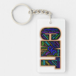 CMT-Sleutelhanger voor bewustzijn (Word Cloud) Sleutelhanger