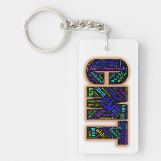 CMT-Sleutelhanger voor bewustzijn (Word Cloud) Sleutelhanger (Voorkant)