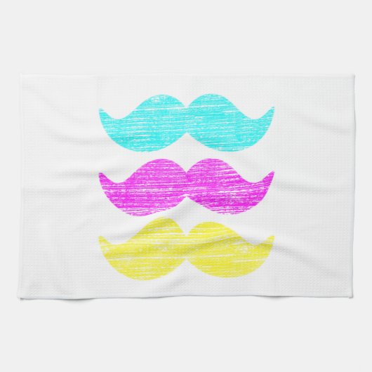 CMY Kleur Snor Baard Print Patroon Theedoek (Horizontaal)