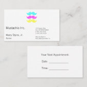 CMY Mustaches (letterdrukstijl) Afsprakenkaartje (Voorkant / Achterkant)