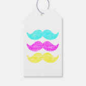 CMY Mustaches (letterdrukstijl) Cadeaulabel (Voorkant)