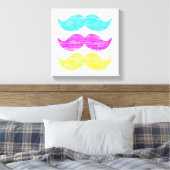 CMY Mustaches (letterdrukstijl) Canvas Afdruk (Insitu (Slaapkamer))
