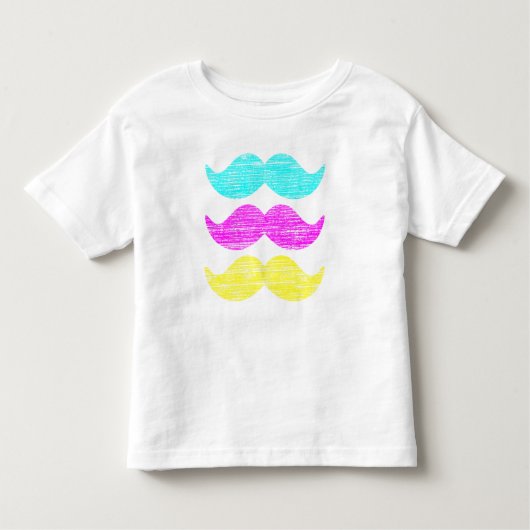 CMY Mustaches (letterdrukstijl) Kinder Shirts (Voorkant)