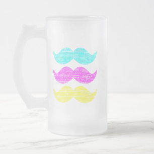 CMY Mustaches (letterdrukstijl) Matglas Bierpul