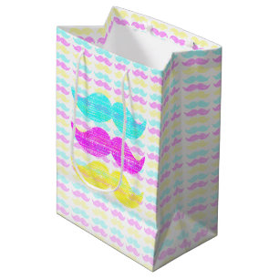 CMY Mustaches (letterdrukstijl) Medium Cadeauzakje