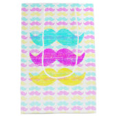 CMY Mustaches (letterdrukstijl) Medium Cadeauzakje (Achterkant)
