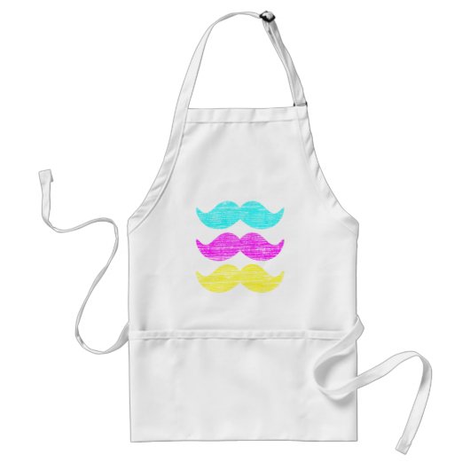 CMY Mustaches (letterdrukstijl) Standaard Schort (Voorkant)