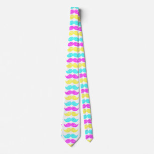 CMY Mustaches (letterdrukstijl) Stropdas