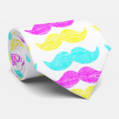 CMY Mustaches (letterdrukstijl) Stropdas (Opgerold)