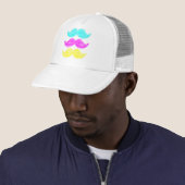 CMY Mustaches (letterdrukstijl) Trucker Pet (In situ)
