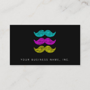 CMY Mustaches (letterdrukstijl) Visitekaartje
