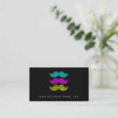 CMY Mustaches (letterdrukstijl) Visitekaartje (Staand voorkant)