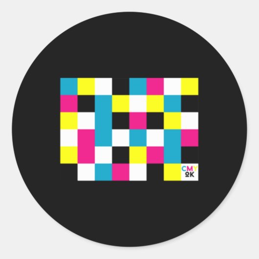 Cmy Ok Kleuren Digitale Ontwerp Sticker (Voorkant)