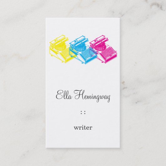 CMY Schrijfmachine Visitekaartje (Voorkant)