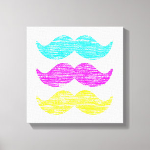 CMY Snorharen (letterpress stijl) Canvas Afdruk