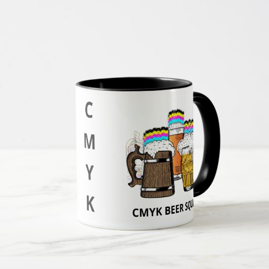 CMYK-bier Mok (Voorkant rechts)