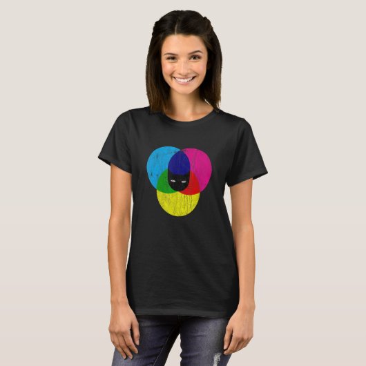 CMYK Cat Designer T-shirt (Voorkant volledig)