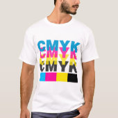 CMYK Cyan Magenta Yellow Black T-shirt (Voorkant)