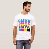 CMYK Cyan Magenta Yellow Black T-shirt (Voorkant volledig)