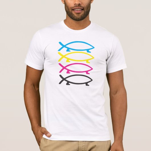 cmyk darwin fish t-shirt (Voorkant)