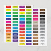 CMYK- en Hex Code Kleurvoorbeelden (Voorkant / Achterkant)