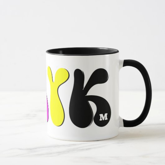 CMYK Funky Retro Monogram Mok (Rechts)
