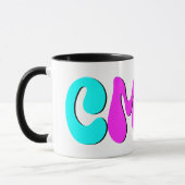 CMYK Funky Retro Monogram Mok (Links)