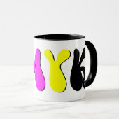 CMYK Funky Retro Monogram Mok (Voorkant rechts)