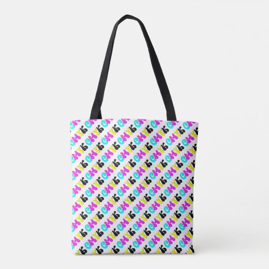 CMYK Funky Retro Tote Bag (Achterkant)