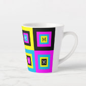 CMYK Geometric Squares Monogram Latte Mok (Rechts)
