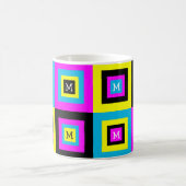 CMYK Grafische ontwerper Squares Monogram Koffiemok (Center)