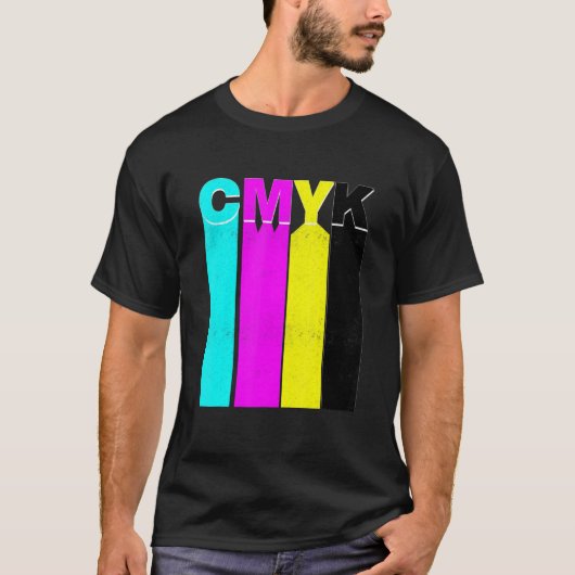 CMYK Grafische redacteur van de Video Kleuren T-shirt (Voorkant)