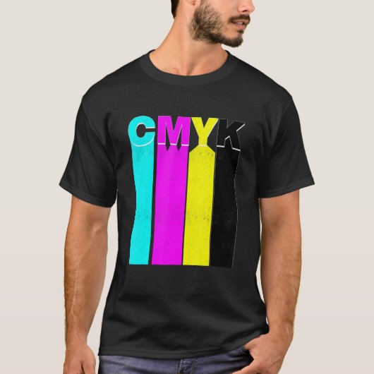 CMYK Grafische redacteur van de Video Kleuren T-shirt (Voorkant)