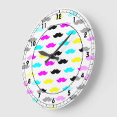 CMYK-hipster mustache-patroon Grote Klok (Hoek)