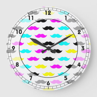 CMYK-hipster mustache-patroon Grote Klok