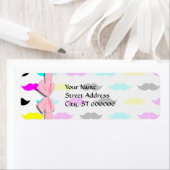 CMYK hipster snorhaar patroon Etiket (Insitu)