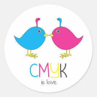 CMYK is liefde sticker