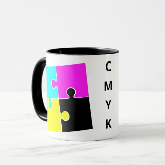 CMYK Jigzaagstukken Mok (Voorkant links)