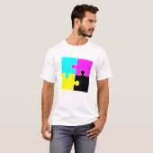 CMYK Jigzaagstukken T-shirt (Voorkant volledig)