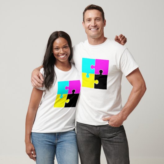 CMYK Jigzaagstukken T-shirt (Unisex)