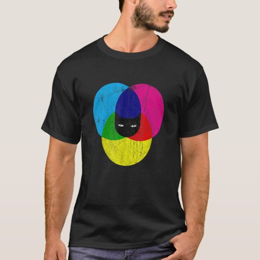 CMYK Kat Ontwerper T-shirt (Voorkant)