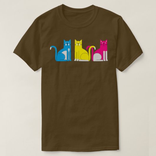 CMYK-katten 1 T-shirt (Design voorkant)