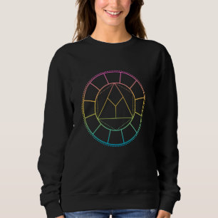 CMYK kleurenwiel met chill regenboog fade cadeau v Trui