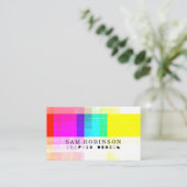 CMYK Lo Fi heldere kleurrijke golfkool Visitekaartje (Staand voorkant)