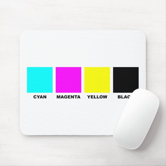 CMYK-model voor vier kleuren Muismat (Met muis)