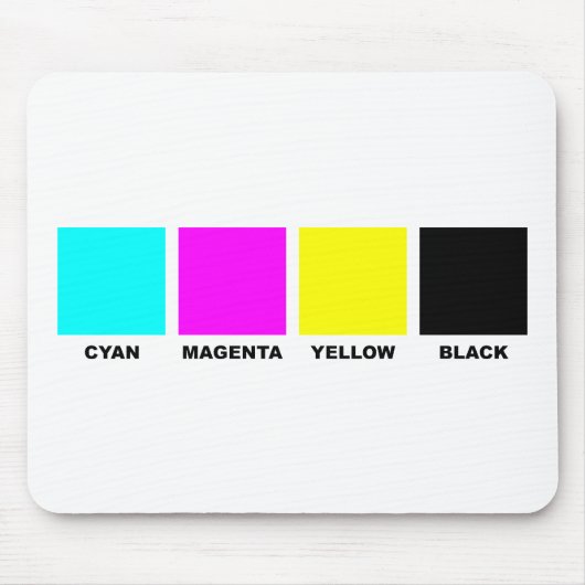 CMYK-model voor vier kleuren Muismat (Voorkant)