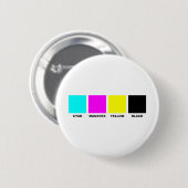 CMYK-model voor vier kleuren Ronde Button 5,7 Cm (Voorkant /achterkant)