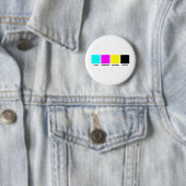 CMYK-model voor vier kleuren Ronde Button 5,7 Cm (In situ)