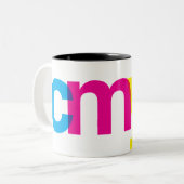 CMYK-Mok Tweekleurige Koffiemok (Voorkant links)