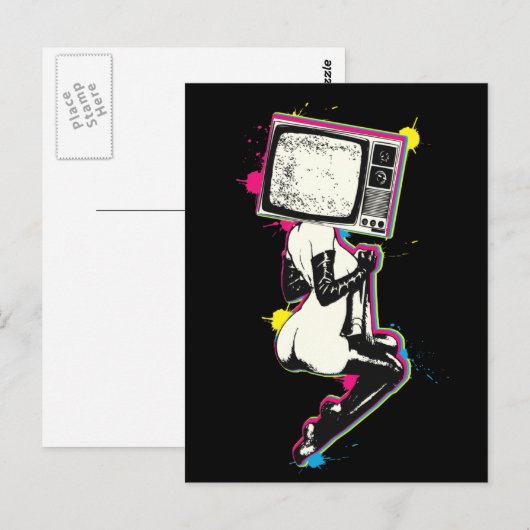Cmyk pin-up briefkaart (Voorkant / Achterkant)